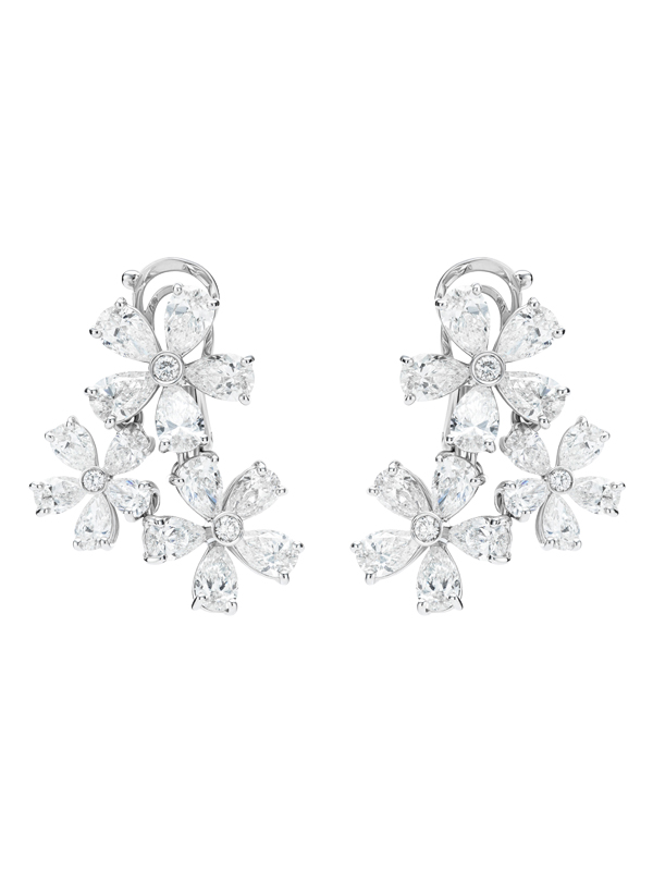 Серьги Mercury Flower из белого золота с бриллиантами