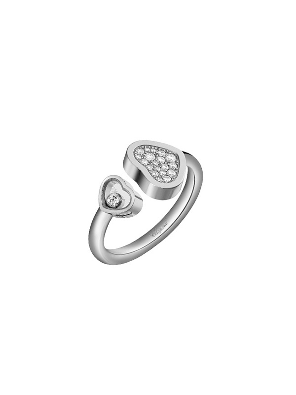 Кольцо Chopard Happy Hearts из белого золота с бриллиантами 