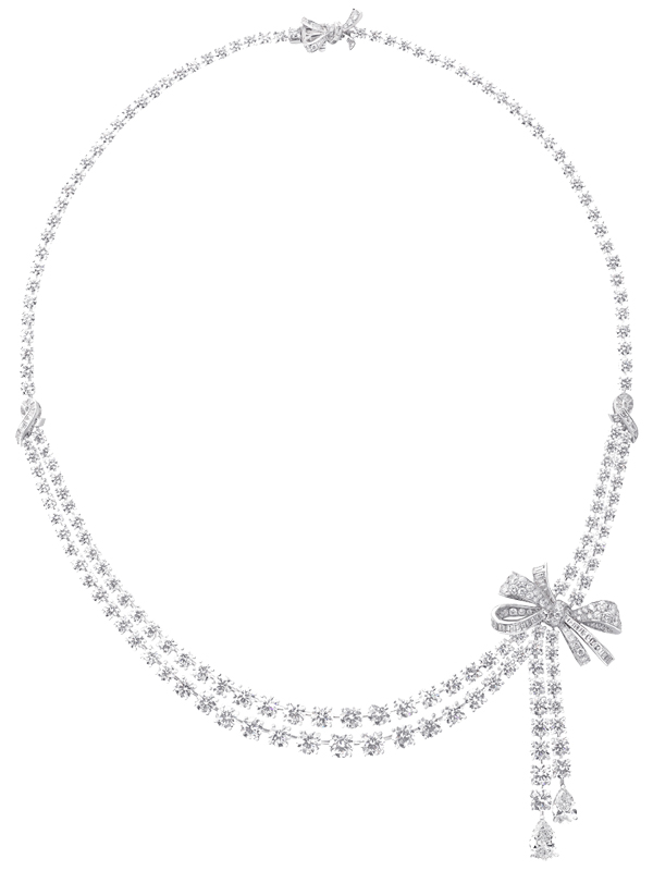 Колье Graff Bow Motif  из белого золота с бриллиантами