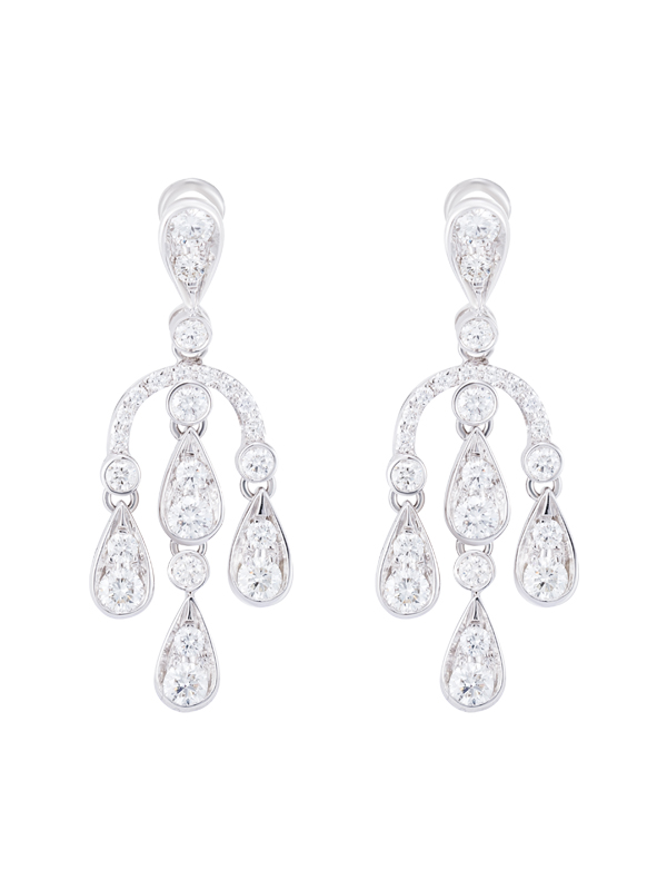 Серьги Mercury Classic из белого золота с бриллиантами