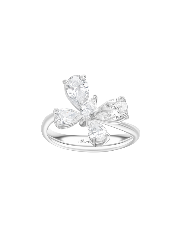 Кольцо Mercury Butterfly из белого золота с бриллиантами