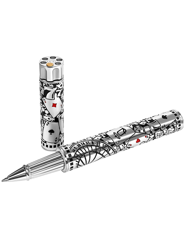 Ручка-роллер S.T. Dupont Gambling c с отделкой палладием, позолотой и лаком