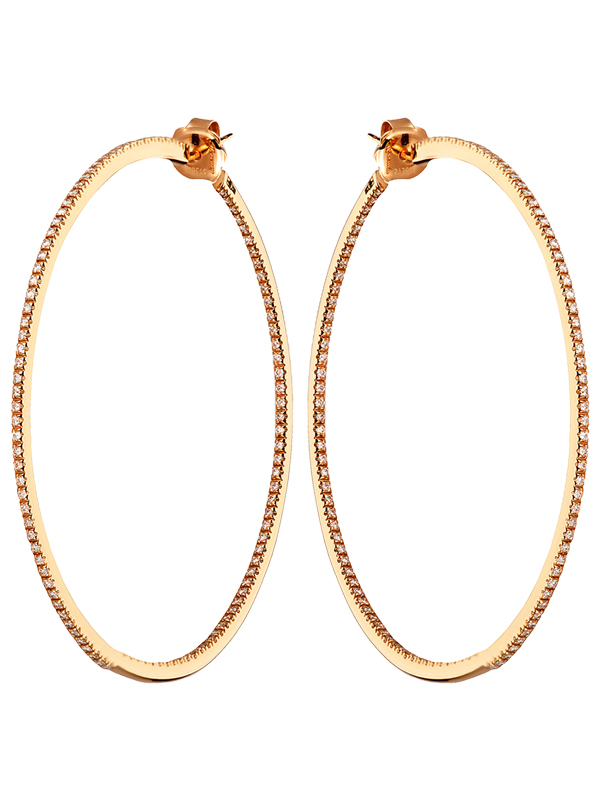 Серьги Mercury Classic из розового золота с бриллиантами круглой огранки