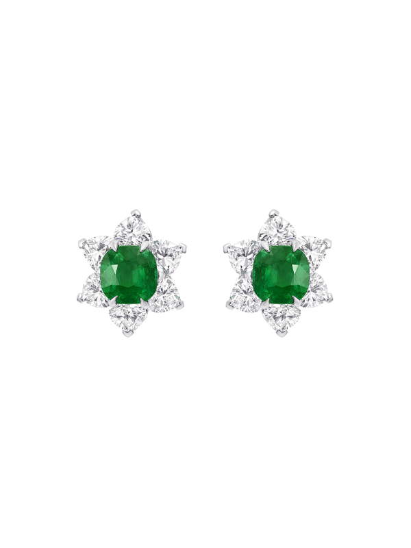 Серьги Graff Classic из белого золота с изумрудами и бриллиантами