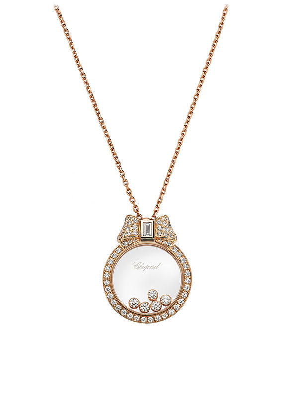 Кулон Chopard Happy Diamonds Icons из розового золота с 5 плавающими бриллиантами