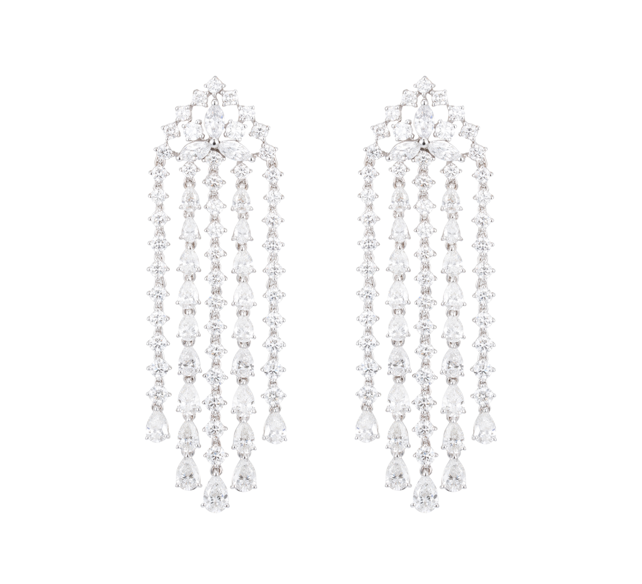 Серьги Mercury Classic из белого золота с бриллиантами