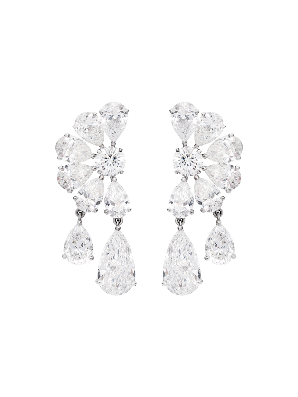 Серьги Chopard High Jewellery из белого золота с бриллиантами огранки груша и круглой огранки