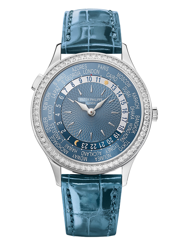 Часы Patek Philippe Complications World Time в корпусе из белого золота с бриллиантами с мировым временем и указателем день/ночь