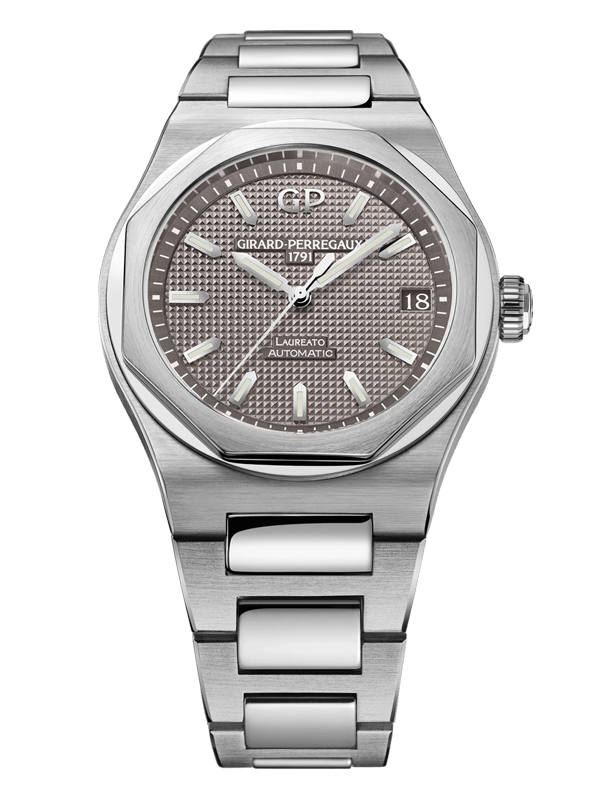 Часы Girard Perregaux Laureato 42 mm из стали с указателем даты