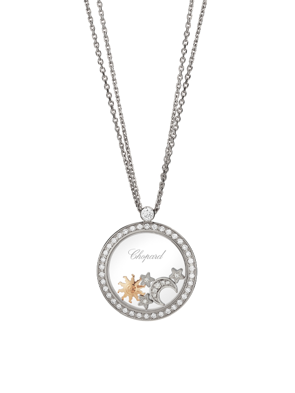 Кулон Chopard Happy Diamonds из розового и белого золота с бриллиантами