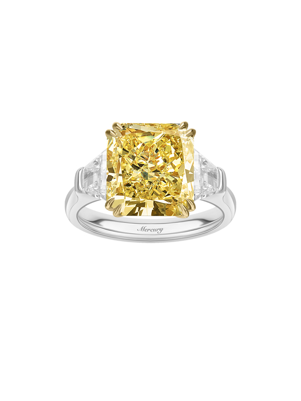 Кольцо Mercury Classic из белого и желтого золота с желтыми и белыми бриллиантами