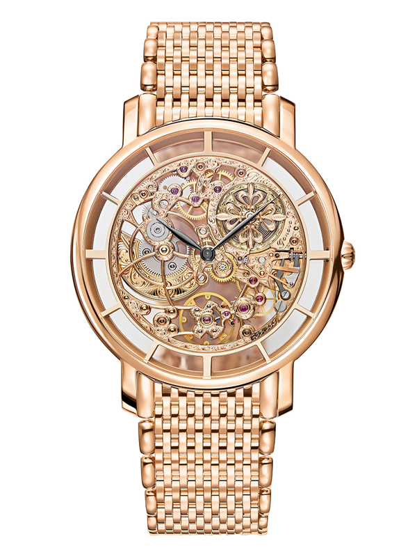 Часы Patek Philippe Calatrava с ультратонким механизмом с автоматическим подзаводом и скелетонизированным циферблатом