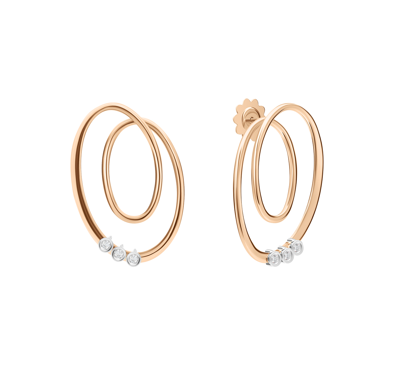 Серьги Mattioli Tibet из розового золота с бриллиантами