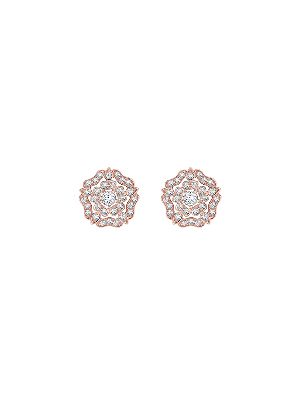 Серьги Garrard Tudor Rose из розового золота с бриллиантами