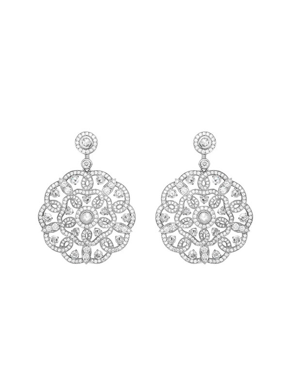 Серьги Garrard Tudor Rose из белого золота с бриллиантами