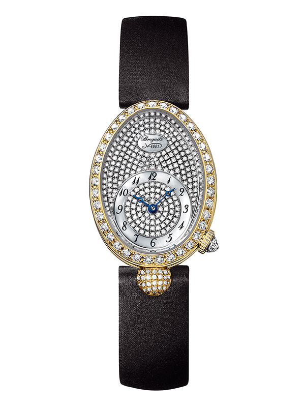 Часы Breguet Reine de Naples Diamonds в корпусе из желтого золота с бриллиантами