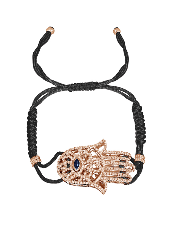 Браслет Jacob & Co. Hamsa из розового золота с бриллиантами и сапфиром