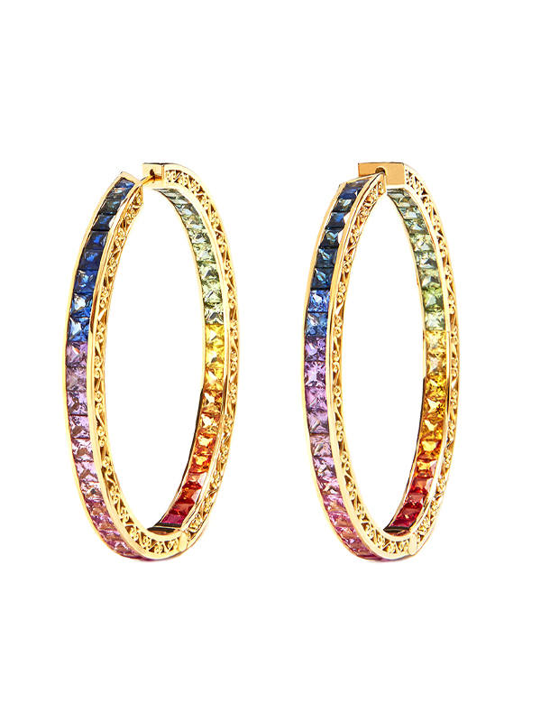 Серьги Dolce & Gabbana Rainbow из желтого золота с сапфирами