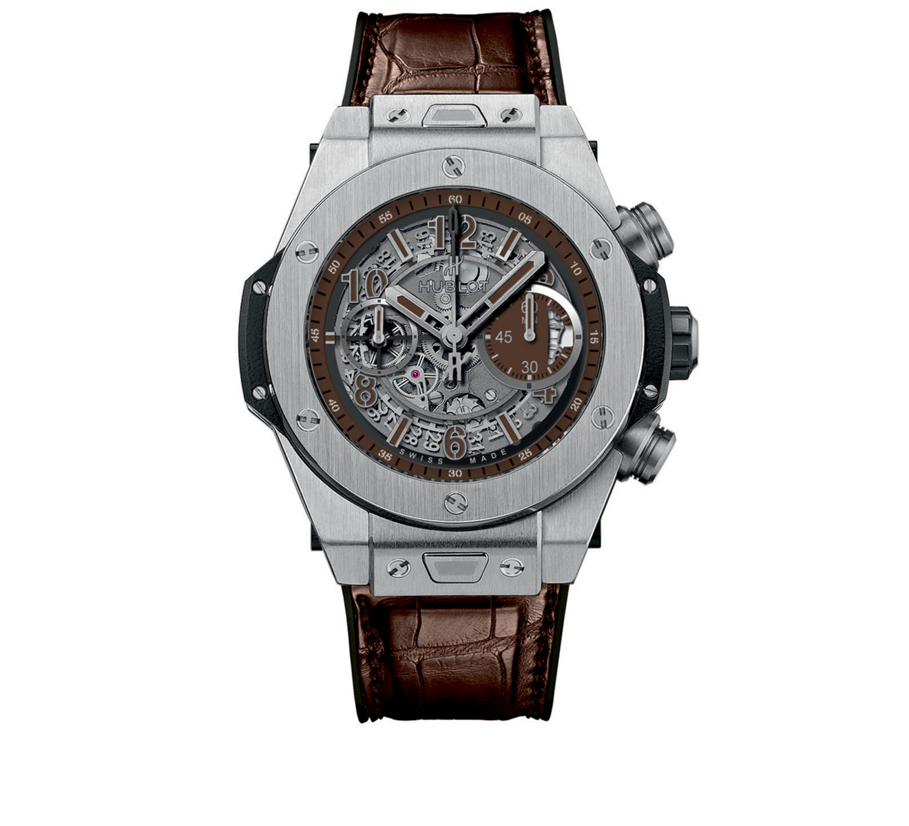 Хронограф Hublot Big Bang Unico Brown со скелетонизированным циферблатом
