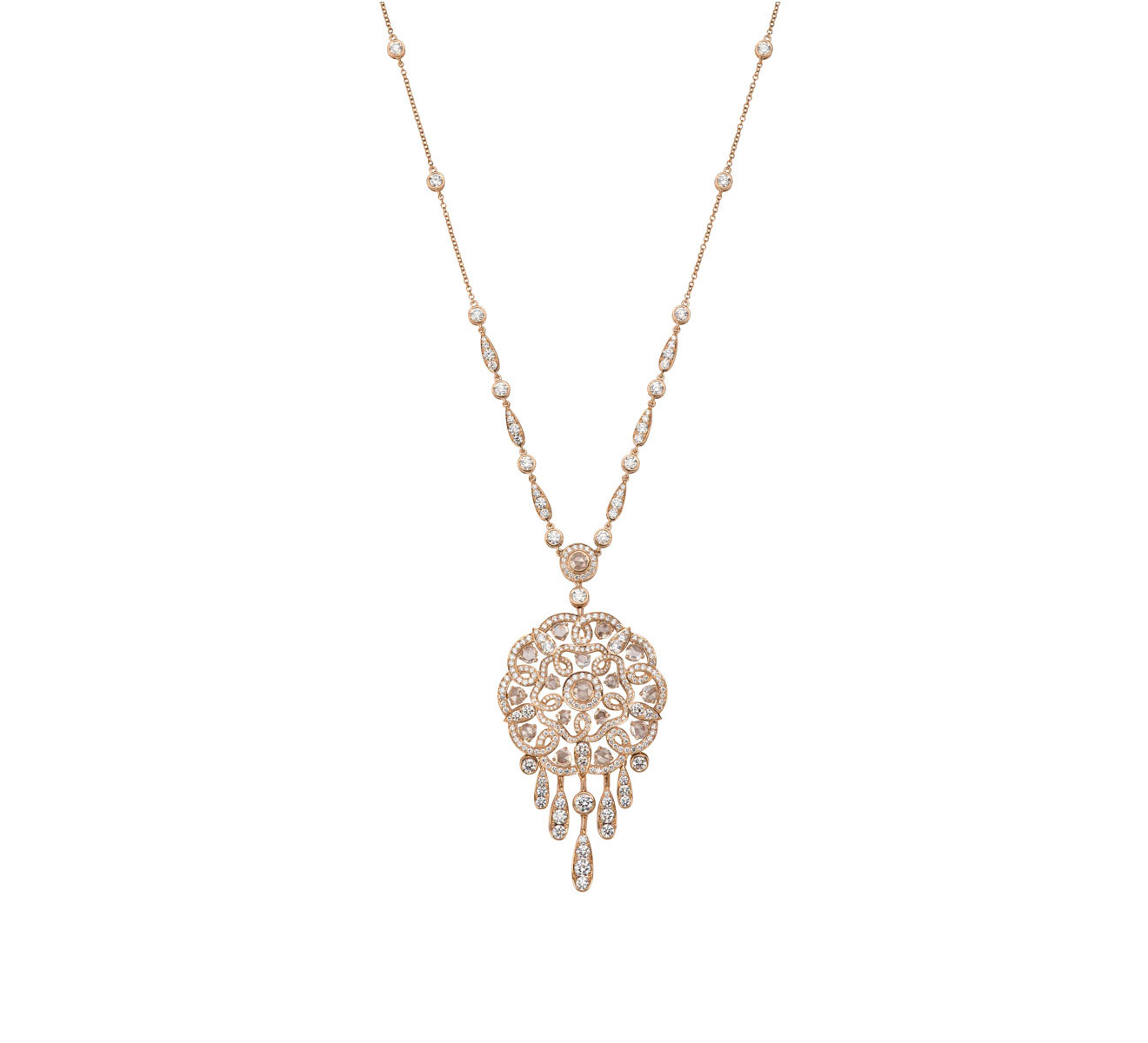 Колье Garrard Tudor Rose из розового золота с бриллиантами