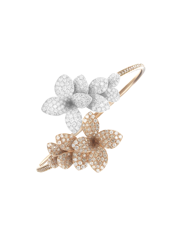 Браслет Pasquale Bruni Giardini Segreti из белого и розового золота с коньячными и белыми бриллиантами