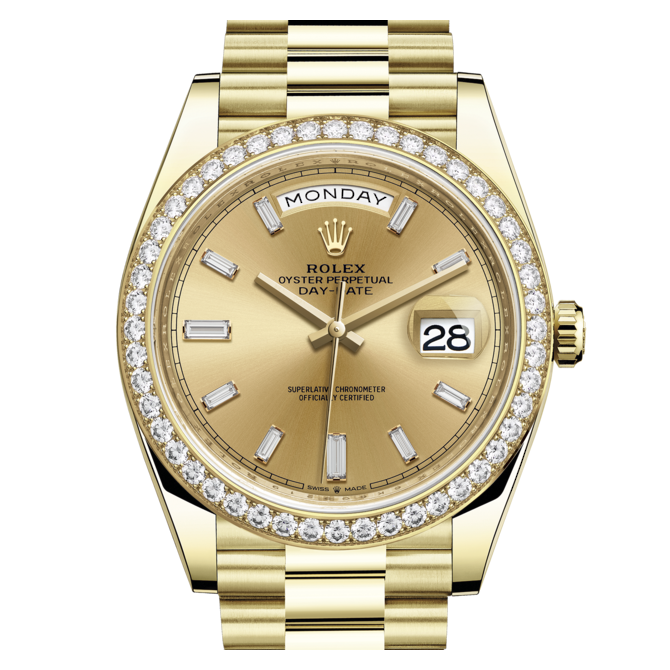 Часы Rolex Day-Date: Oyster, 40 мм, желтое золото и бриллианты.m228348rbr-0002
