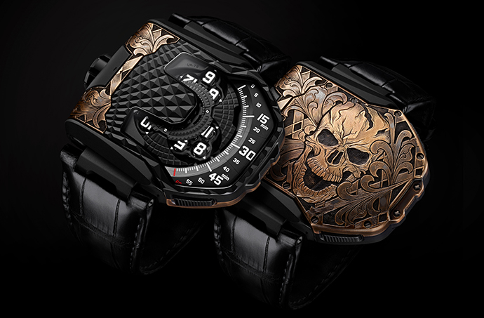 Часы Urwerk UR-T8 Skull в корпусе из титана и бронзы