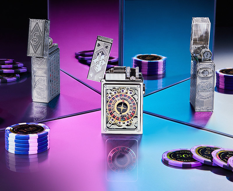 Зажигалка S.T. Dupont Haute Creation Casino с отделкой палладием