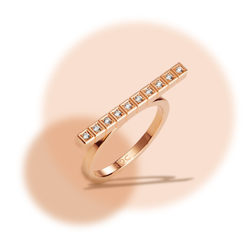 Кольцо Chopard Ice Cube из розового золота с бриллиантами