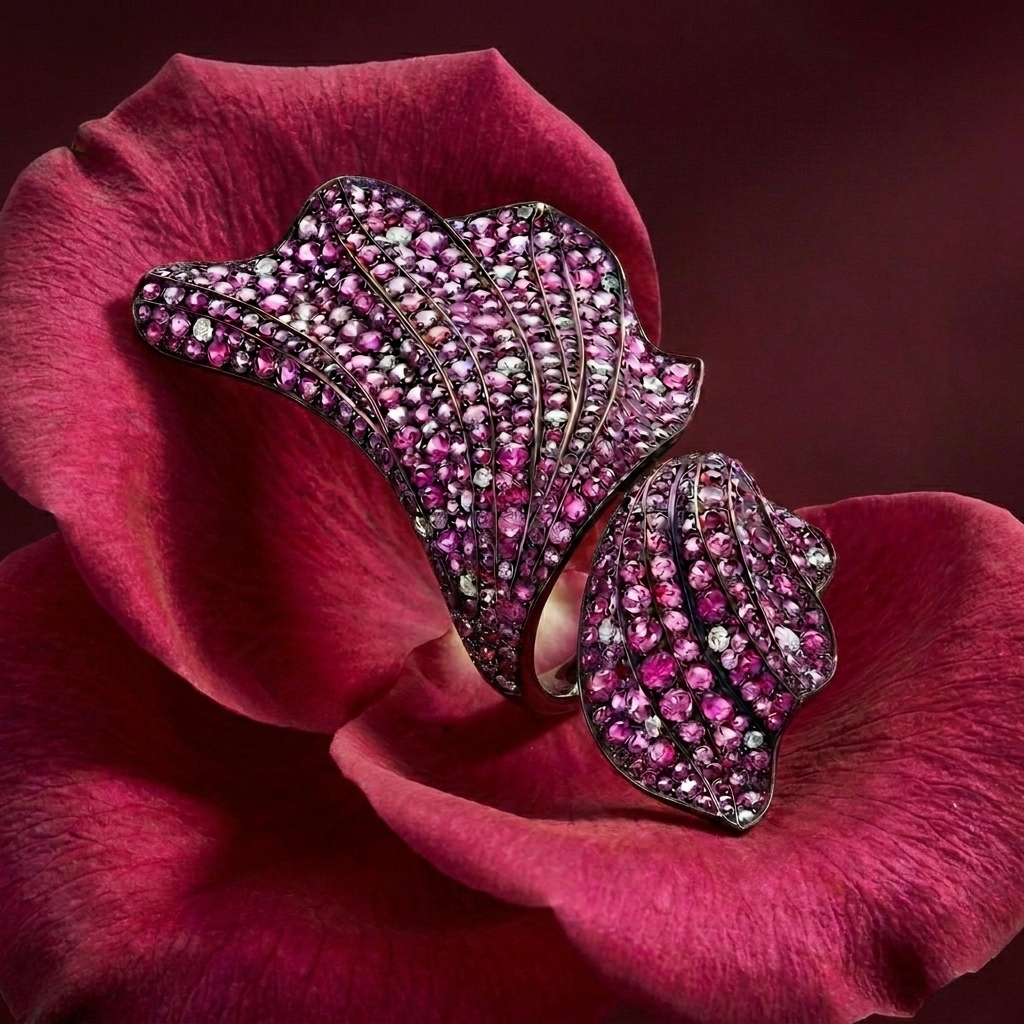 Кольцо Chopard High Jewellery из титана с сапфирами и бриллиантами