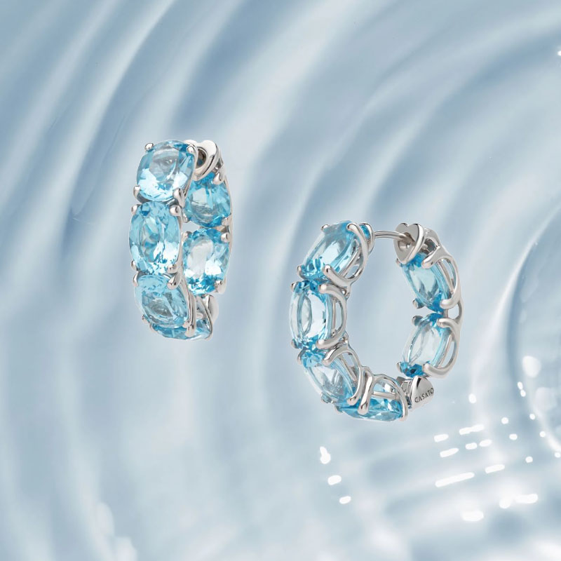 Серьги Casato Back to Origin из белого золота с топазами и бриллиантами Серьги Casato Back to Origin из белого золота с топазами и бриллиантами