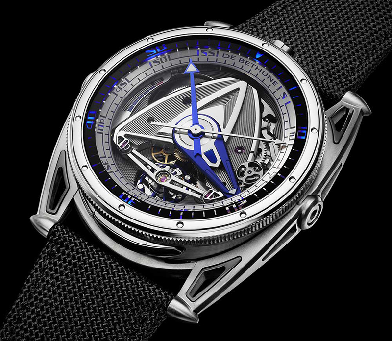Часы De Bethune DB28GS Grand Bleu с ручным заводом, часы, минуты, секунды, индикация запаса хода, корпус — цирконий и титан