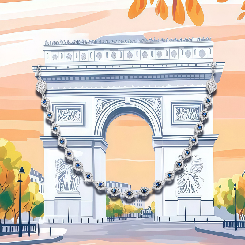 На фото: колье Casato Montmartre из белого золота с бриллиантами и синими сапфирами На фото: колье Casato Montmartre из белого золота с бриллиантами и синими сапфирами