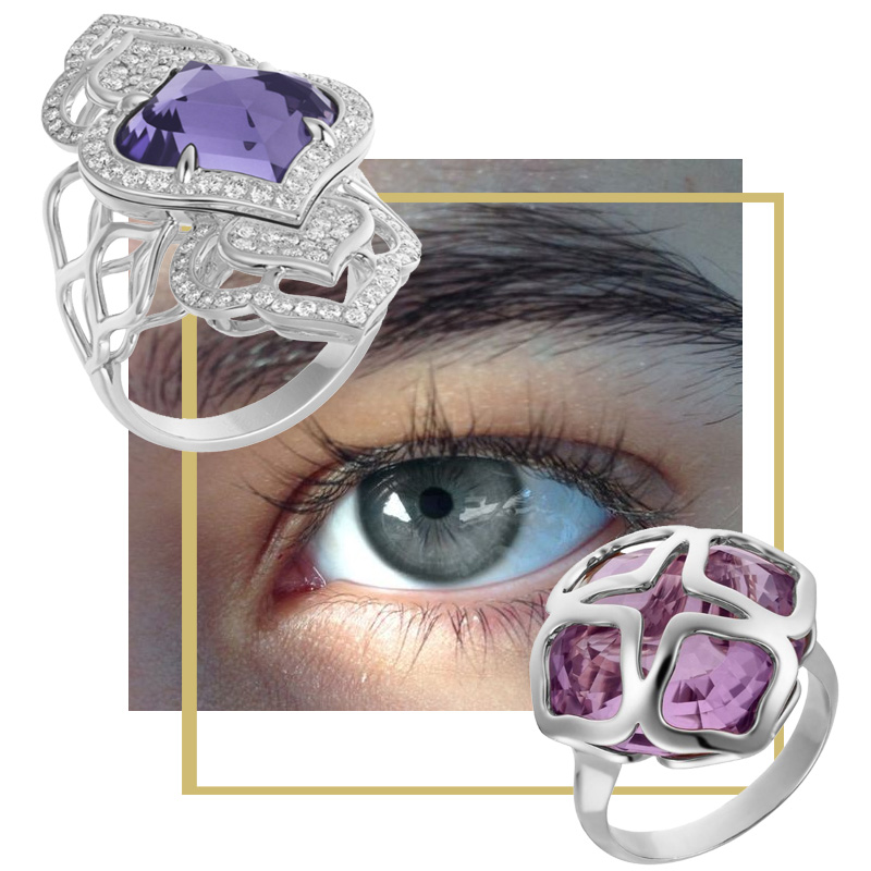 Кольца Chopard Imperiale из белого золота с аметистами и бриллиантами