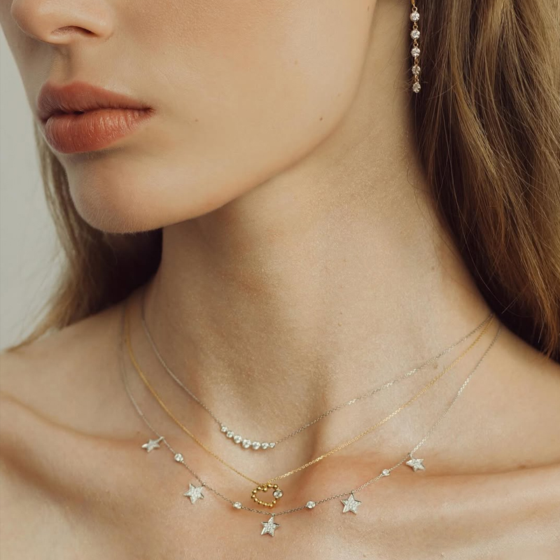 Колье и серьги Serendipity Bubble, Pave и Timeless из белого и желтого золота с бриллиантами