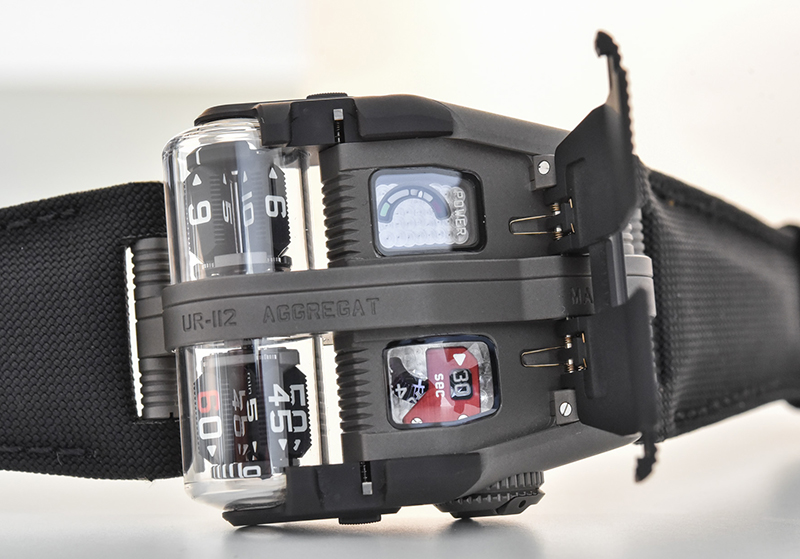 Часы Urwerk UR-112 Aggregat с автоматическим заводом, «прыгающий» час, «скользящие» минуты, цифровые секунды, индикация запаса хода, корпус из титана, лимитированная серия — 25 экземпляров