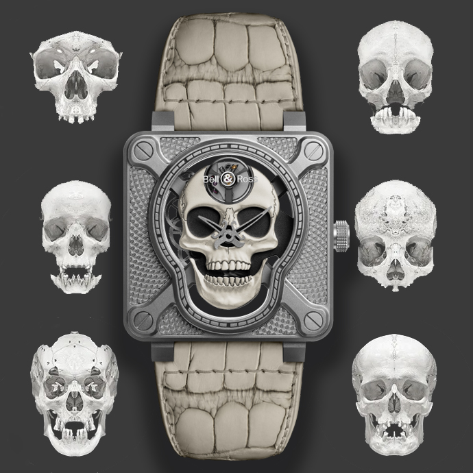 Часы Bell & Ross BR 01 Laughing Skull с автоматоном