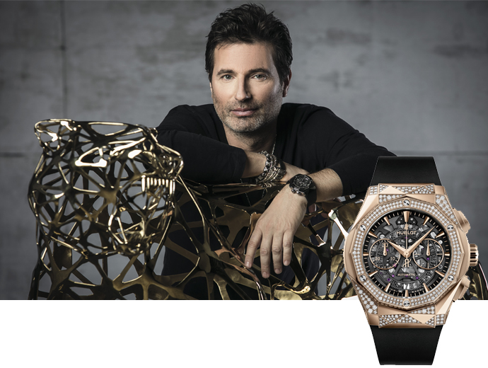 Ришар Орлински || Часы Classic Fusion Aerofusion Chronograph Orlinski King Gold Alternative Pavé с автоматическим заводом, часы, минуты, малая секундная стрелка, хронограф, дата, корпус — золото King Gold, бриллианты