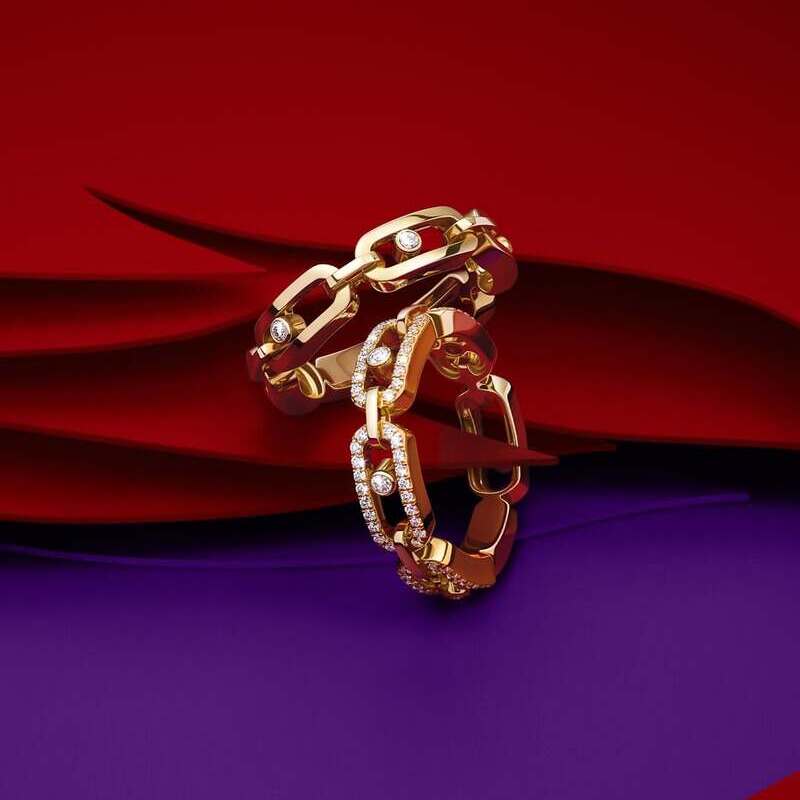 Кольца Messika Move Uno из розового золота с бриллиантами