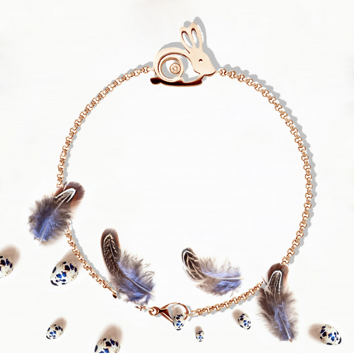 Браслет Chopard Happy Diamonds из розового золота с плавающим бриллиантом