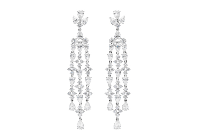Серьги Mercury Classic из белого золота с бриллиантами