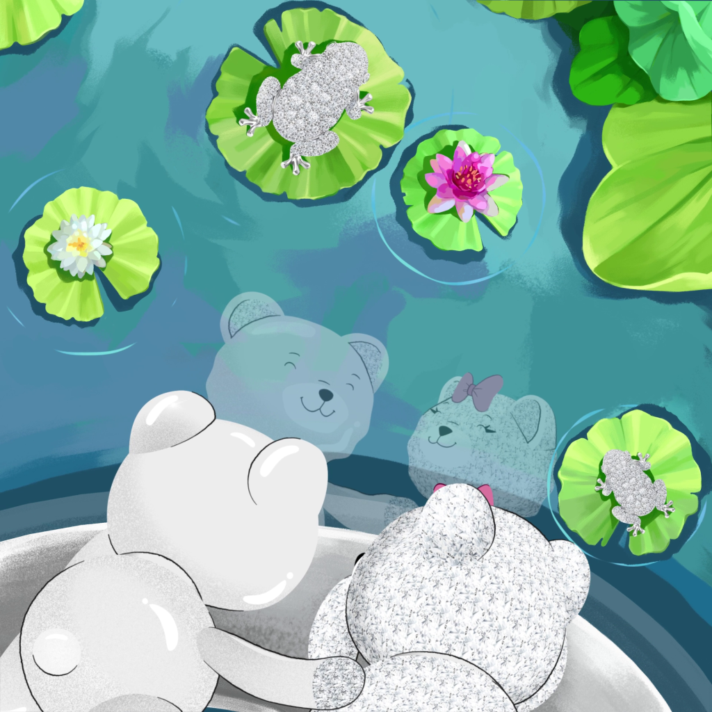 Брошь Mercury Fairy Tales из белого золота с бриллиантами