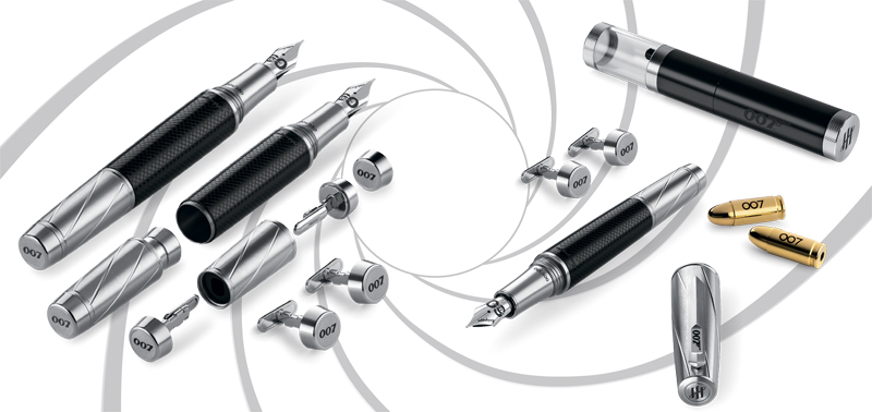  В ручках Montegrappa 007 Spymaster Duo спрятаны запонки, а в комплекте к ним идут чернила в виде пуль с помпой 
