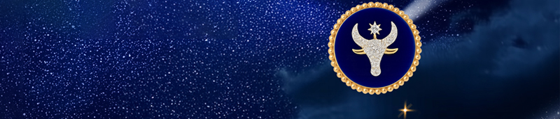 Кулон Serendipity Zodiac «Телец» из желтого золота с бриллиантами и синей керамикой