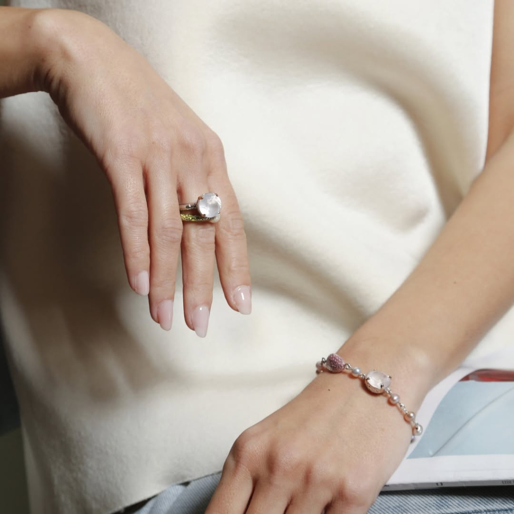 Украшения MIMI Vulcanica из серебра и розового золота с кварцем