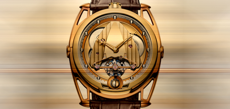 Часы De Bethune DB28 Yellow Tones с ручным заводом, часы, минуты, индикация фазы Луны, корпус — титан