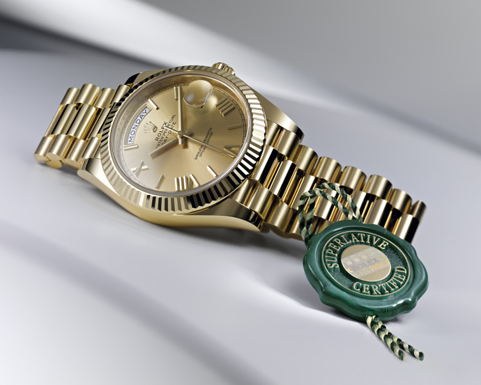 Часы Rolex Oyster Perpetual Day-Date в 40 мм корпусе из желтого золота