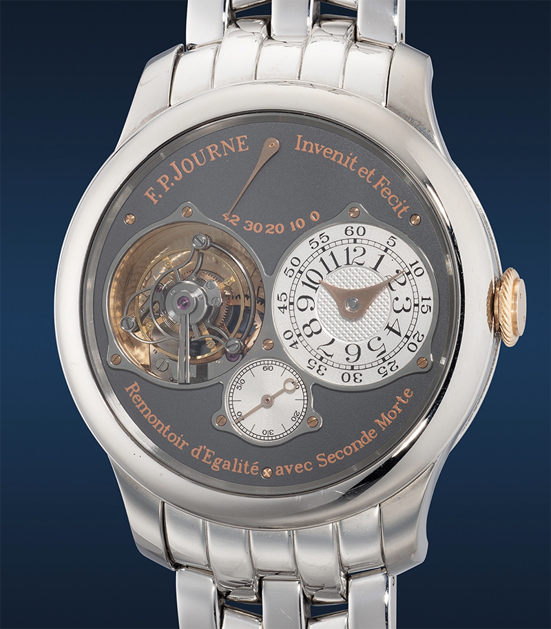 Часы F.P Journe Tourbillon Souverain Anniversaire Boca Raton в 40 мм титановом корпусе с турбийоном и ремонтуаром постоянной силы