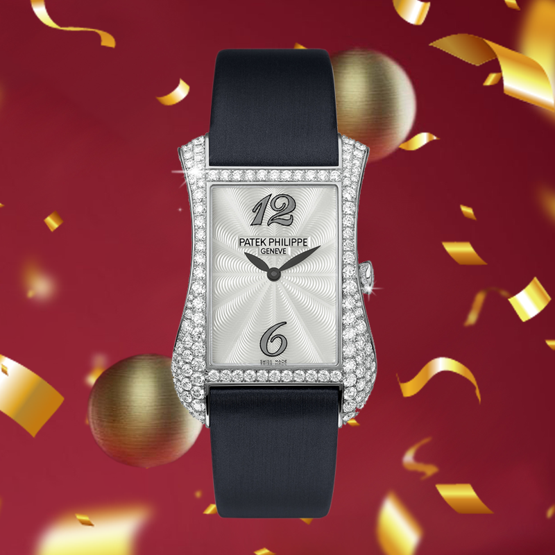 Часы Patek Philippe Gondolo Serata в 27,4x39,7 мм корпусе из белого золота с бриллиантами на корпусе