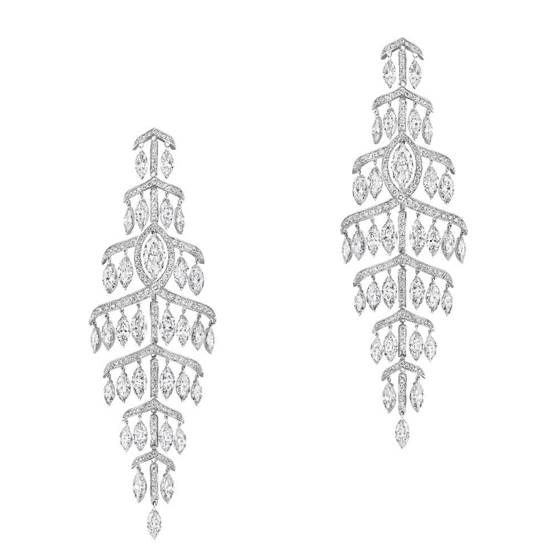 Серьги Messika High Jewellery Marquise из белого золота и бриллиантов